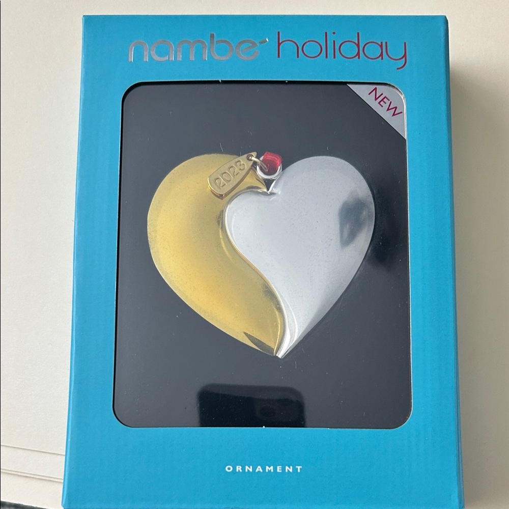 Nambe Dual-Tone Heart Ornament